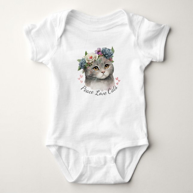 Peace Love Cats Bodysuit (Front)