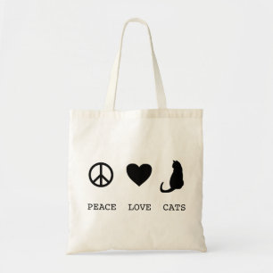 Peace Love Cats   Budget Tote