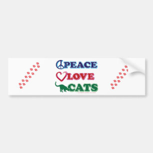 Peace-Love-Cats Bumper Sticker