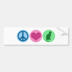 Peace Love Cats Bumper Sticker