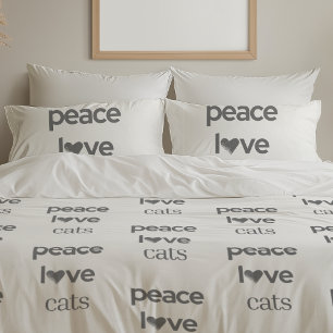 Peace Love Cats Cat Mom Lover Modern Home Decor Pillowcase