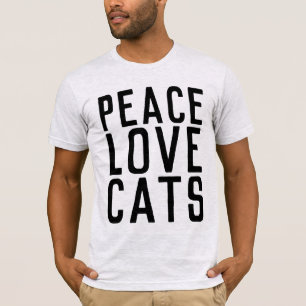 PEACE LOVE CATS, Cat T-shirts mens