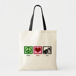 Peace Love Cats Cute Tote Bag