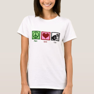 Peace Love Cats Cute Womens T-Shirt