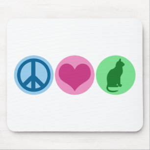 Peace Love Cats Mouse Mat