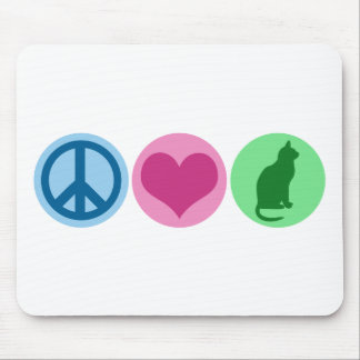 Peace Love Cats Mouse Mat