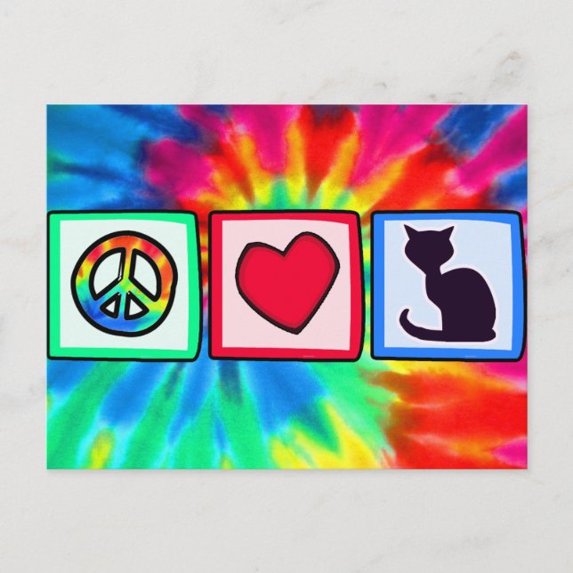 Peace, Love, Cats Postcard (Front)
