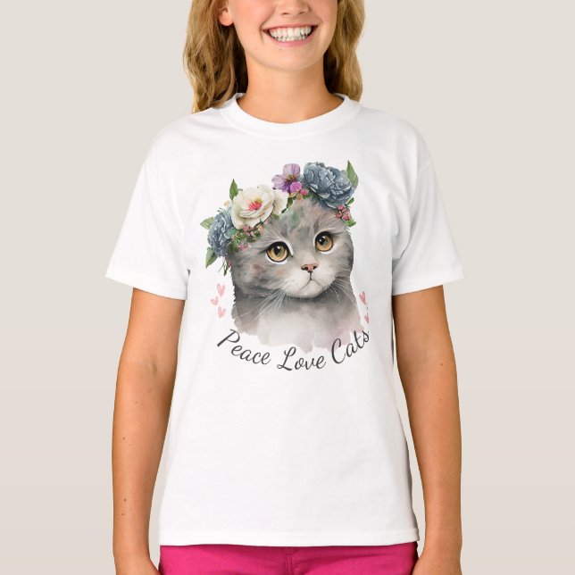 Peace love cats T-Shirt (Front)
