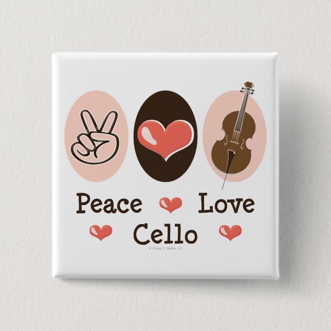 Peace Love Cello Button (Front)