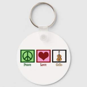 Peace Love Cello Key Ring