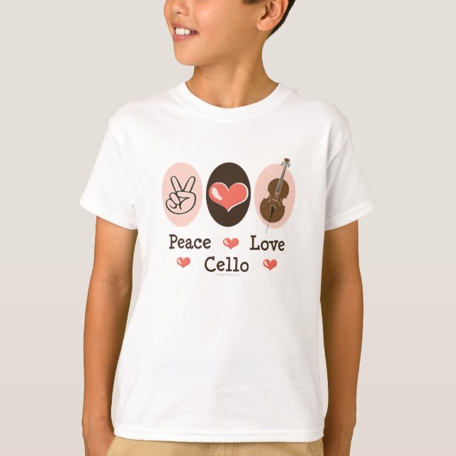Peace Love Cello Kid Sweatshirt T-Shirt (Front)