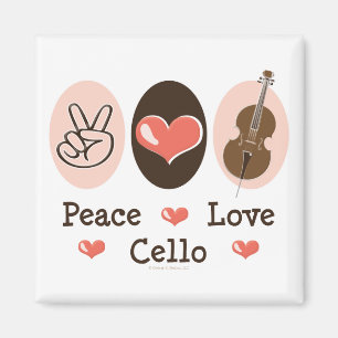 Peace Love Cello Magnet