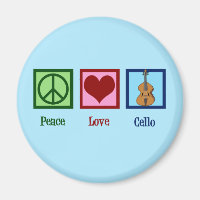 Peace Love Cello Player Blue