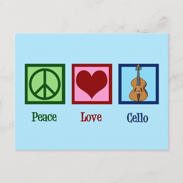 Peace Love Cello Postcard (Front)