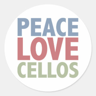 Peace Love Cellos Classic Round Sticker