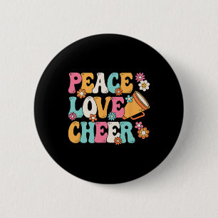 Peace Love Cheer Cheerleader Cheerleading Women Gi 6 Cm Round Badge