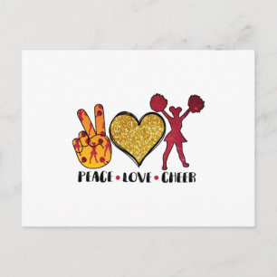 Peace Love Cheer Cool T Shirt Postcard
