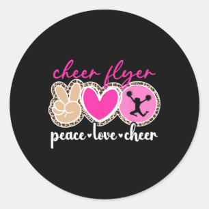 Peace Love Cheer Flyer Cheerleading Flyer Classic Round Sticker