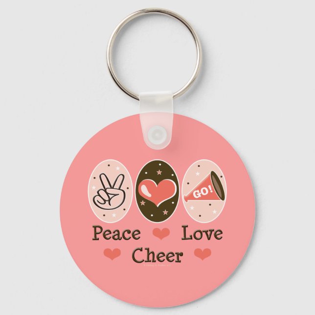 Peace Love Cheer Key Chain (Front)