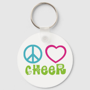 Peace Love Cheer Key Ring