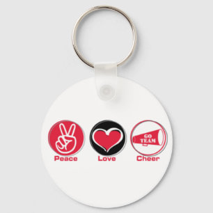 peace love cheer keychain