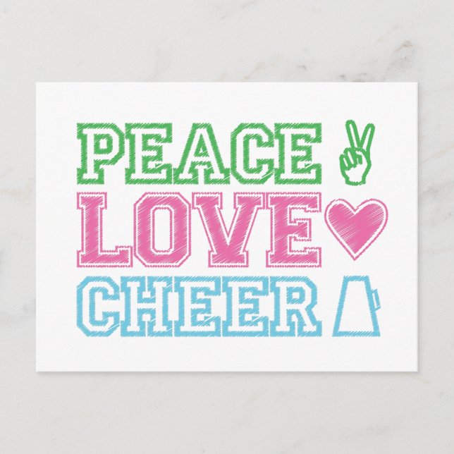 peace.love.cheer postcard (Front)