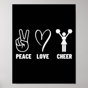 Peace Love Cheer Proud Cheerleader Women Cheerlead Poster
