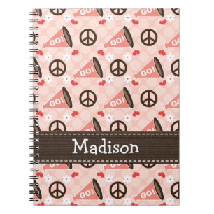 Peace Love Cheer Spiral Notebook Journal
