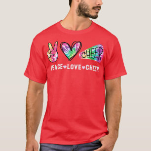 Peace Love Cheer Tie Dye Cheerleading Cute for Che T-Shirt