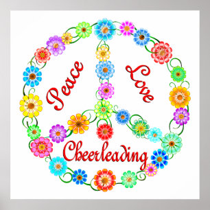 Peace Love Cheerleading Poster