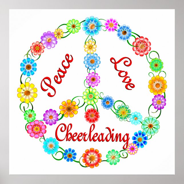Peace Love Cheerleading Poster (Front)