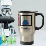 Peace Love Chemistry Travel Mug<br><div class="desc">A peace sign,  heart,  and a chemistry beaker used in a science experiment used by scientists.</div>