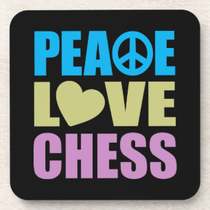 Peace Love Chess Coaster