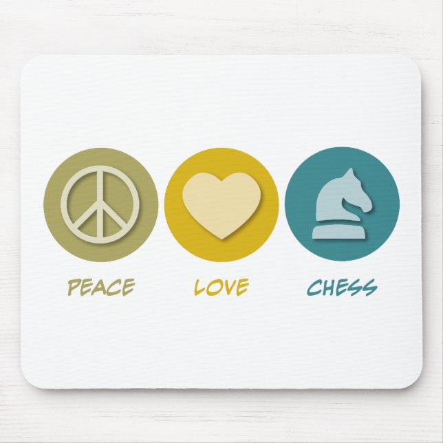Peace Love Chess Mouse Mat (Front)