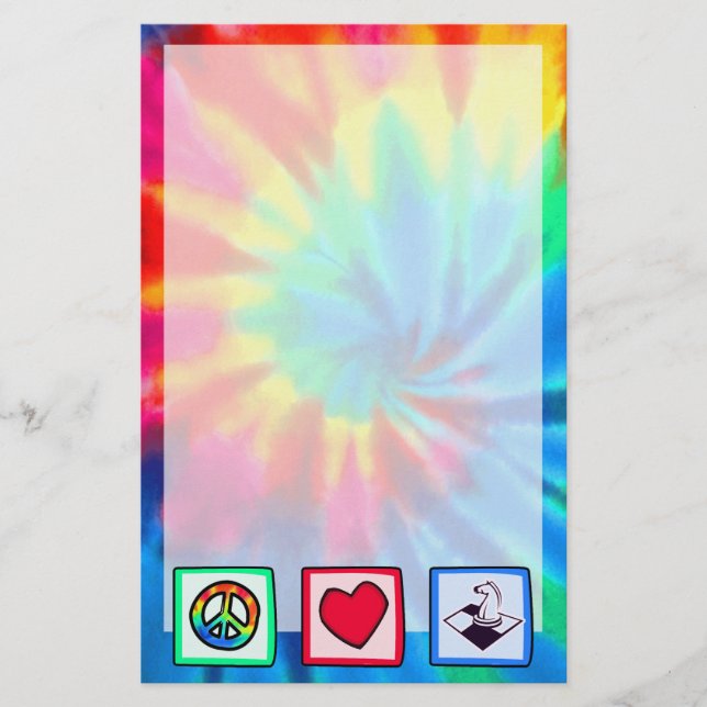 Peace, Love, Chess Stationery (Front)