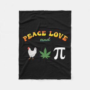 Peace Love Chicken Pot Pi Day  Fleece Blanket