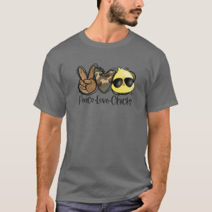 Peace Love Chicks Leopard Heart Happy Easter Chick T-Shirt