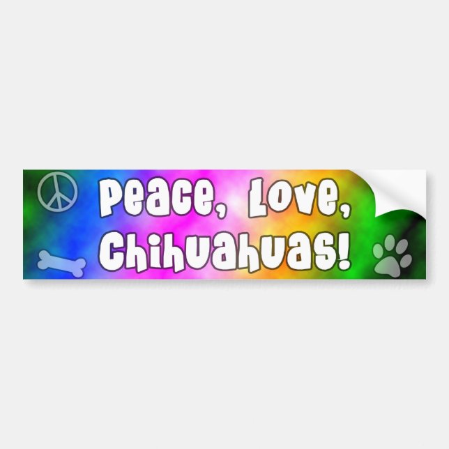 Peace Love Chihuahuas Bumper Sticker (Front)