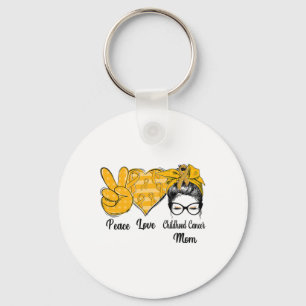 Peace Love Childhood Cancer Mum Awareness Month Key Ring