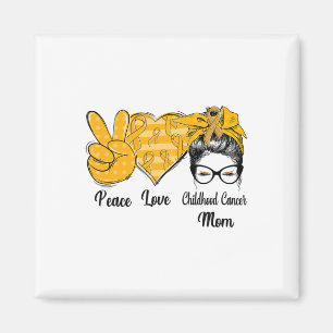 Peace Love Childhood Cancer Mum Awareness Month Magnet