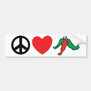 Peace Love Chile Peppers Bumper Sticker