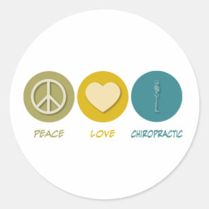 Peace Love Chiropractic Classic Round Sticker