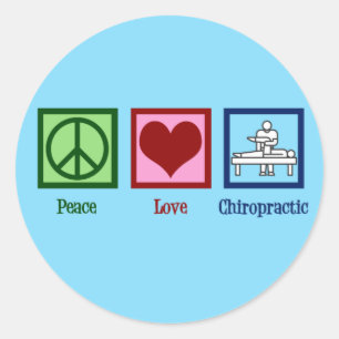Peace Love Chiropractic - Cute Chiropractor Classic Round Sticker