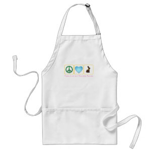 Peace Love Chocolate Bunnies Standard Apron
