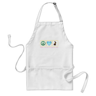 Peace Love Chocolate Bunnies Standard Apron