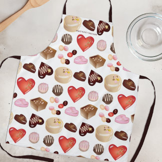 Peace Love Chocolate Candy Heart Apron