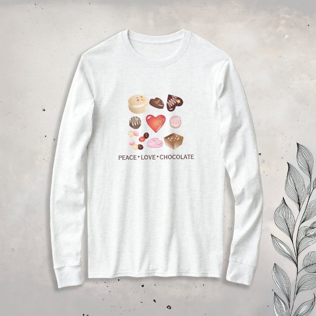 Peace Love Chocolate Candy Heart T-Shirt (Creator Uploaded)