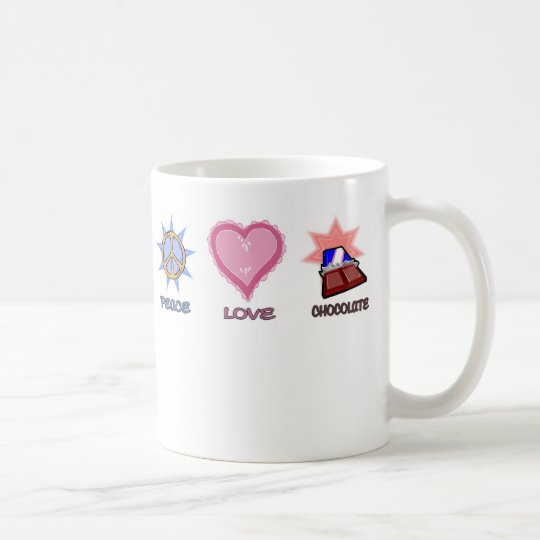 Peace Love & Chocolate Coffee Mug