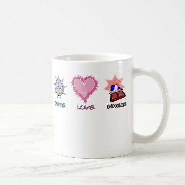 Peace Love & Chocolate Coffee Mug (Right)