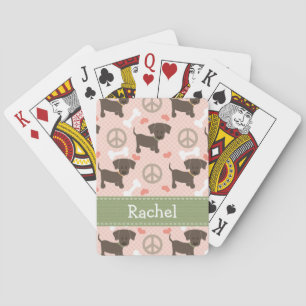 Peace Love Chocolate Lab Playing Cards